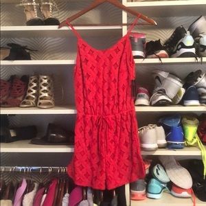 No boundaries red lace jumper. NWT.
